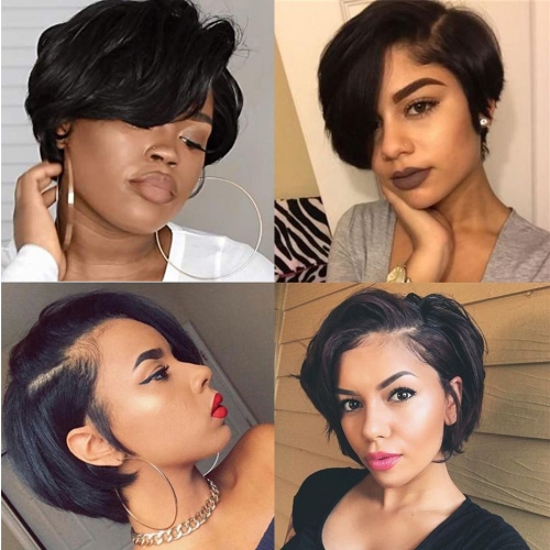 human hair wigs with bangs for black women